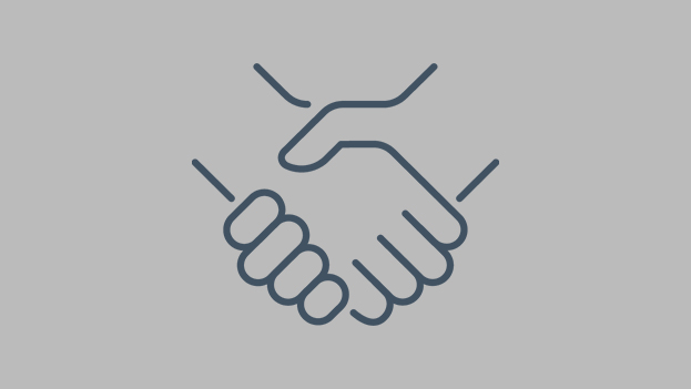 a hands shaking with a grey background