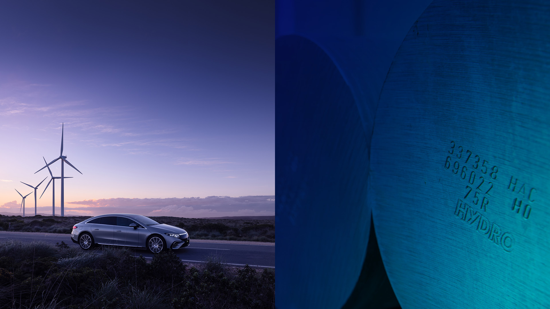 En bil med vindmøller og aluminiumsblokker